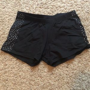 Black Rhinestones Dance shorts